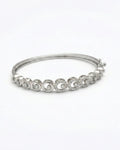 Imperial Crescent Halo Bangle – 925 Sterling Silver