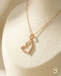 Graceful Open Heart Solitaire Necklace – 925 Sterling Silver