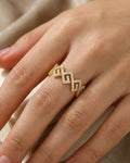 Geometric Zig-Zag Pavé Adjustable Band – 925 Sterling Silver
