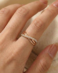 Infinity Cross Pavé Adjustable Band – 925 Sterling Silver