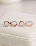 Eternal Infinity Pave Stud Earrings – 925 Sterling Silver