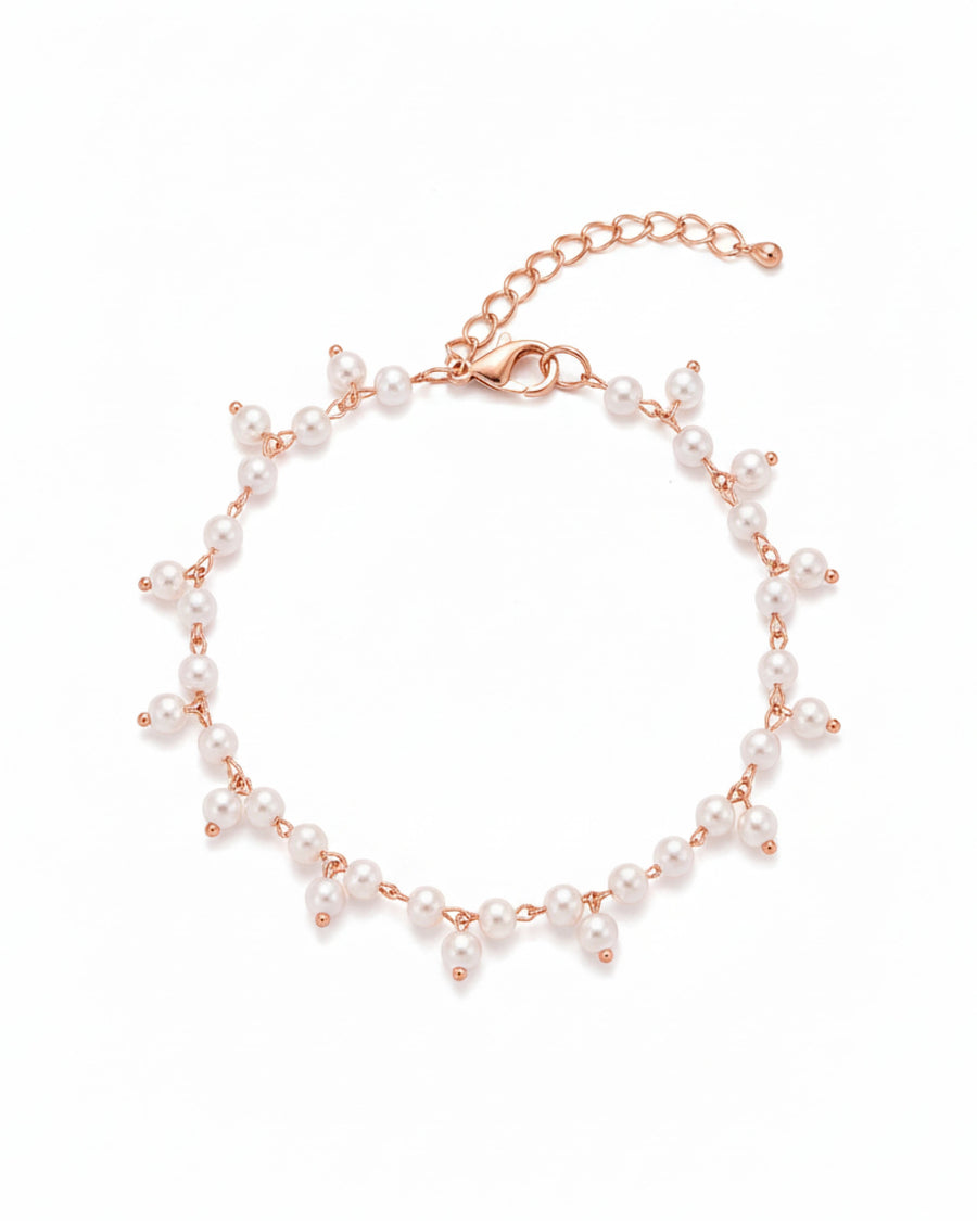 Luminous Pearl Cascade Bracelet – 925 Sterling Silver