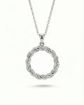 Entwined Halo Pavé Circle Necklace – 925 Sterling Silver