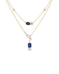 Azure Serenity Double-Layer Necklace – 925 Sterling Silver