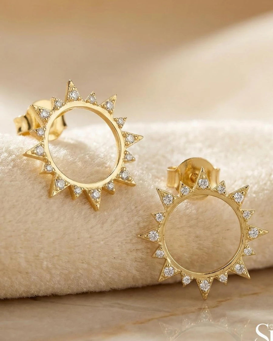 Radiant Solstice Stud Earrings – 925 Sterling Silver