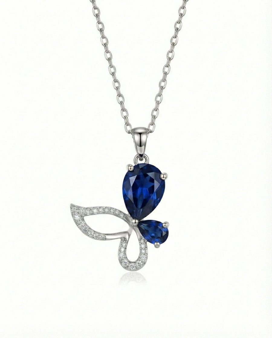 Azure Butterfly Brilliance Necklace – 925 Sterling Silver
