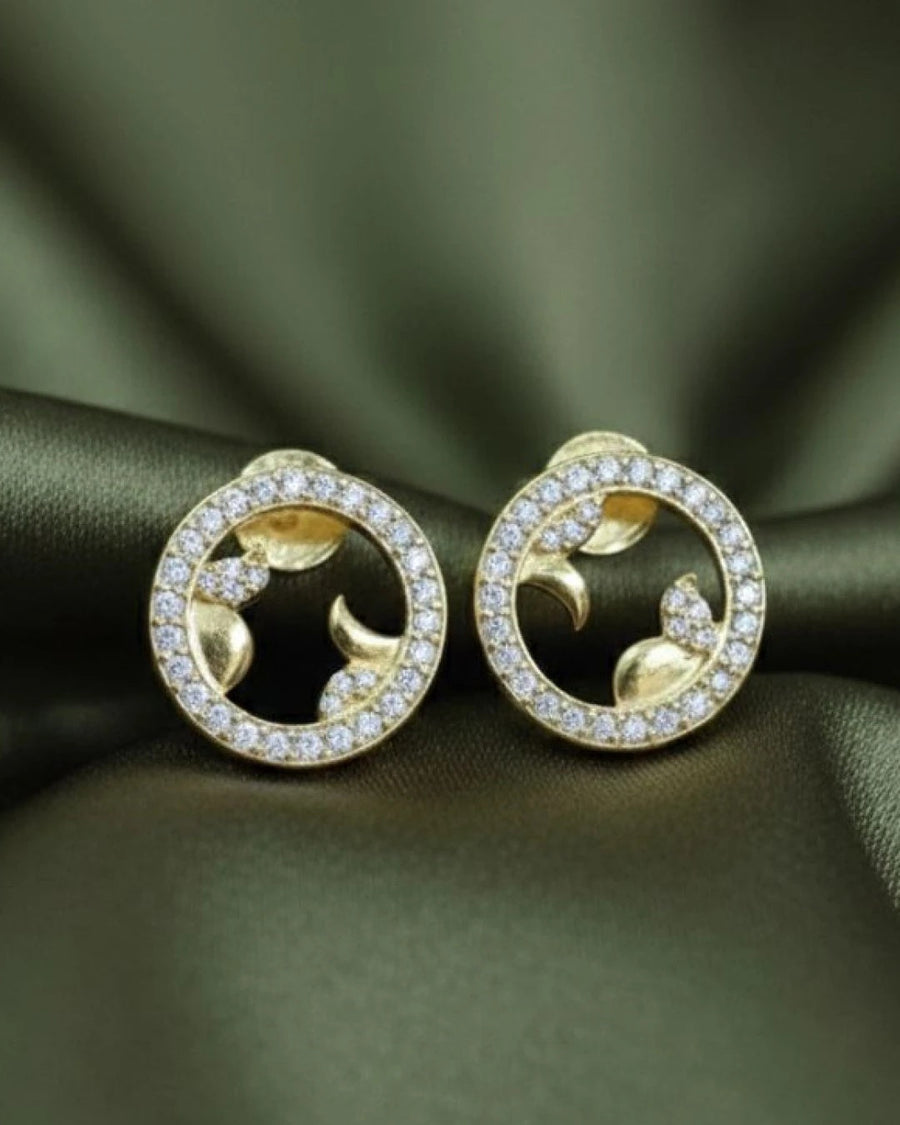 Botanical Halo Stud Earrings – 925 Sterling Silver