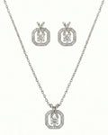 Silvonar 925 Sterling Silver Jewelry Set – [Infinity Octagon & X-Bail Crystal Design]