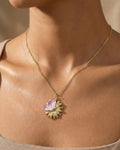Pink Meadow Butterfly & Daisy Pendant – 925 Sterling Silver