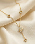 Imperial Geometric Diamond-Drop Necklace – 925 Sterling Silver