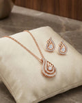Silvonar 925 Sterling Silver Jewelry Set – [Celestial Teardrop & Swirling Halo Design]