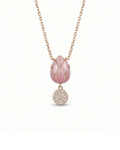 Graceful Tulip Bloom Enamel Necklace – 925 Sterling Silver