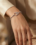 Entwined Unity Halo Bangle – 925 Sterling Silver