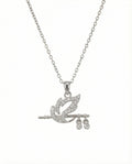 Divine Krishna Flute & Peacock Feather Necklace – 925 Sterling Silver Zircon Pendant