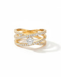 Eternal Brilliance Cross-Path Solitaire Ring – 925 Sterling Silver