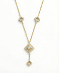 Imperial Geometric Diamond-Drop Necklace – 925 Sterling Silver