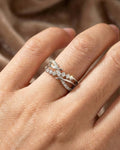 Starlight Interlace Pavé Adjustable Band – 925 Sterling Silver
