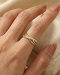 Infinity Cross Pavé Adjustable Band – 925 Sterling Silver