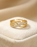 Infinity Cross Pavé Adjustable Band – 925 Sterling Silver