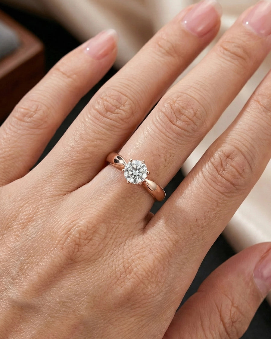 Starlight Solitaire Classic Ring – 925 Sterling Silver