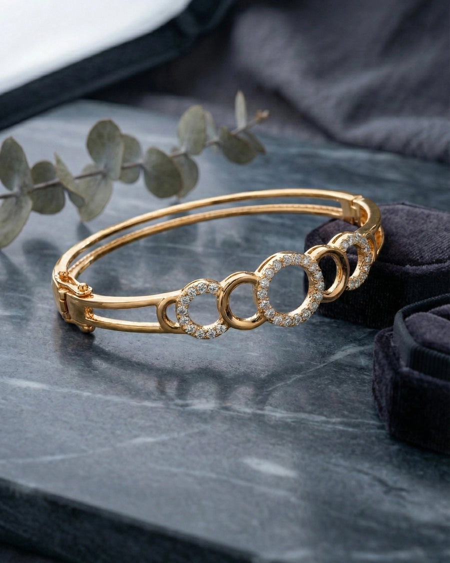 Infinity Aura Interlocking Circle Bangle – 925 Sterling Silver
