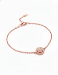Celestial Halo Solitaire Bracelet – 925 Sterling Silver