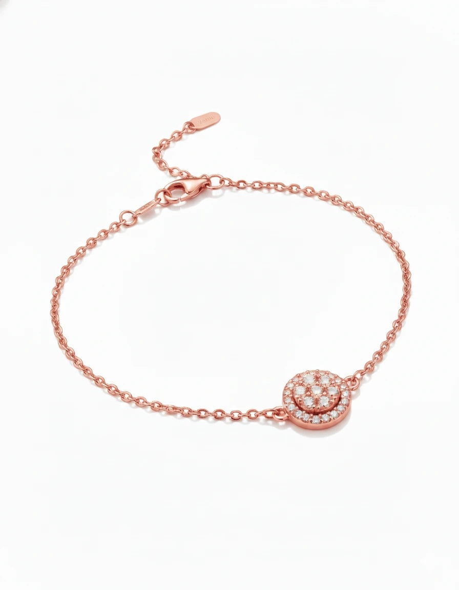 Celestial Halo Solitaire Bracelet – 925 Sterling Silver