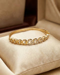 Imperial Crescent Halo Bangle – 925 Sterling Silver