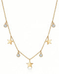 Celestial Stardust Station Necklace – 925 Sterling Silver