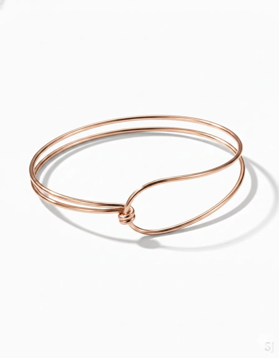 Infinity Knot Minimalist Bangle – 925 Sterling Silver