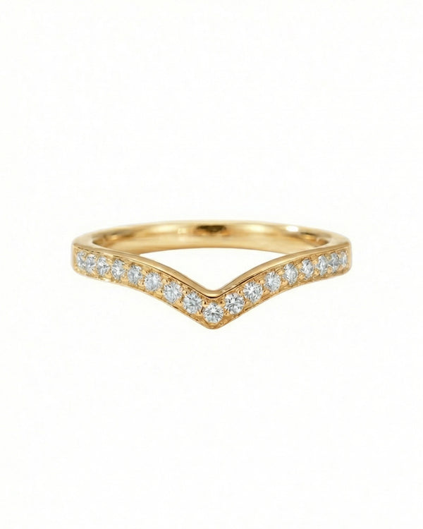 Glistening Wishbone V-Band – 925 Sterling Silver