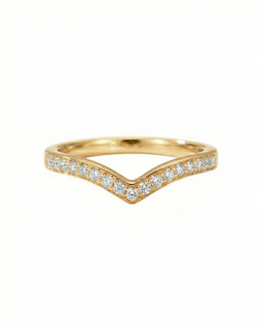 Glistening Wishbone V-Band – 925 Sterling Silver
