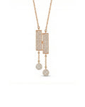 Art Deco Dual-Bar Lariat Necklace – 925 Sterling Silver