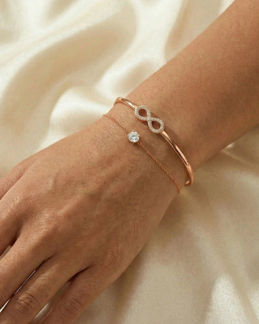 Eternal Infinity Duo-Chain Bangle – 925 Sterling Silver
