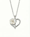 Blooming Heart Pearl Necklace – 925 Sterling Silver