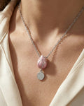Graceful Tulip Bloom Enamel Necklace – 925 Sterling Silver