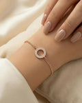 Ethereal Halo Curb Chain Bracelet – 925 Sterling Silver