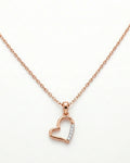 Graceful Open Heart Solitaire Necklace – 925 Sterling Silver