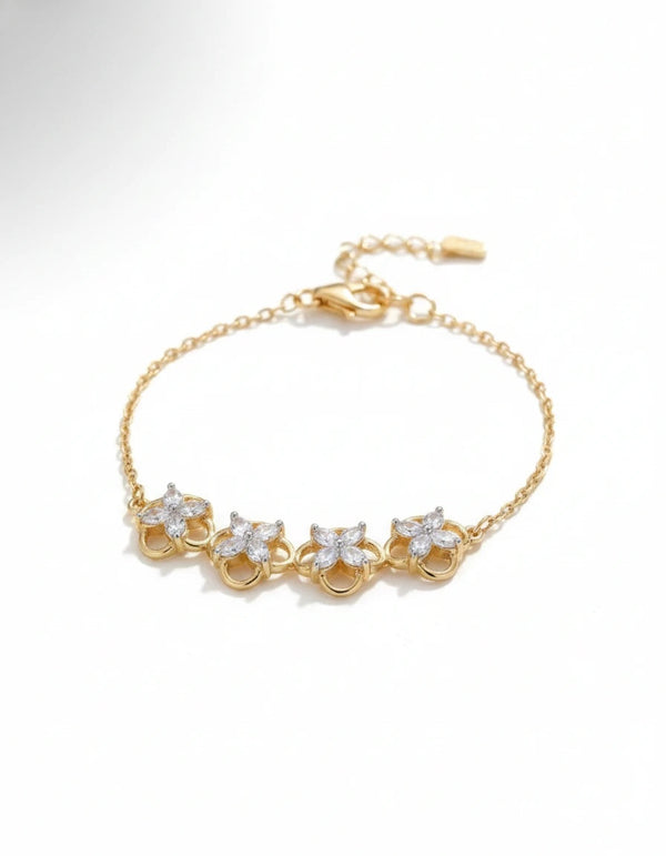 Golden Meadow Quatrefoil Bracelet – 925 Sterling Silver