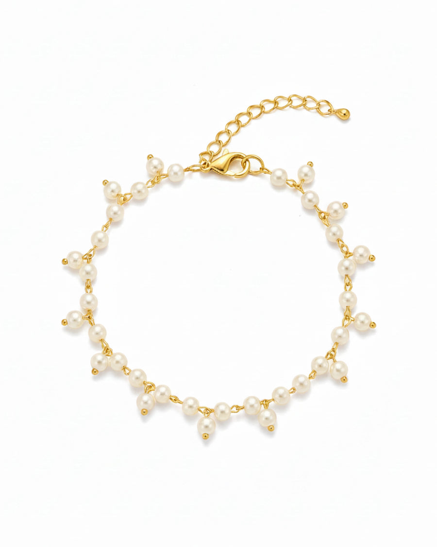 Luminous Pearl Cascade Bracelet – 925 Sterling Silver