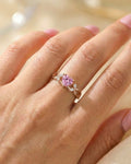 Radiant Heart Bloom Solitaire Ring – 925 Sterling Silver