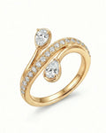 Duo Pear Serenity Wrap Ring – 925 Sterling Silver