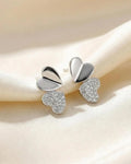 Sweetheart Duo Pave Stud Earrings – 925 Sterling Silver