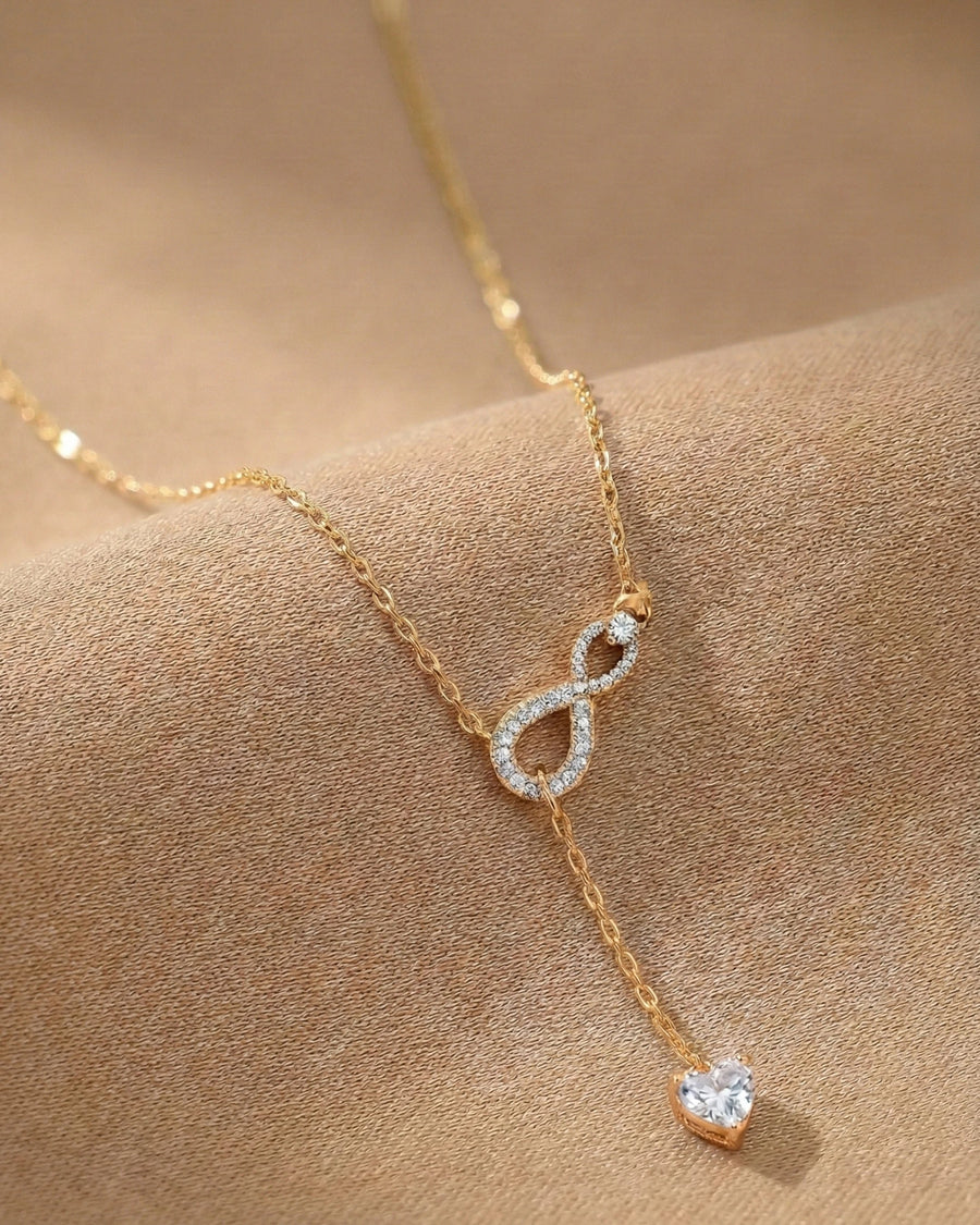 Eternal Infinity Heart Drop Necklace – 925 Sterling Silver