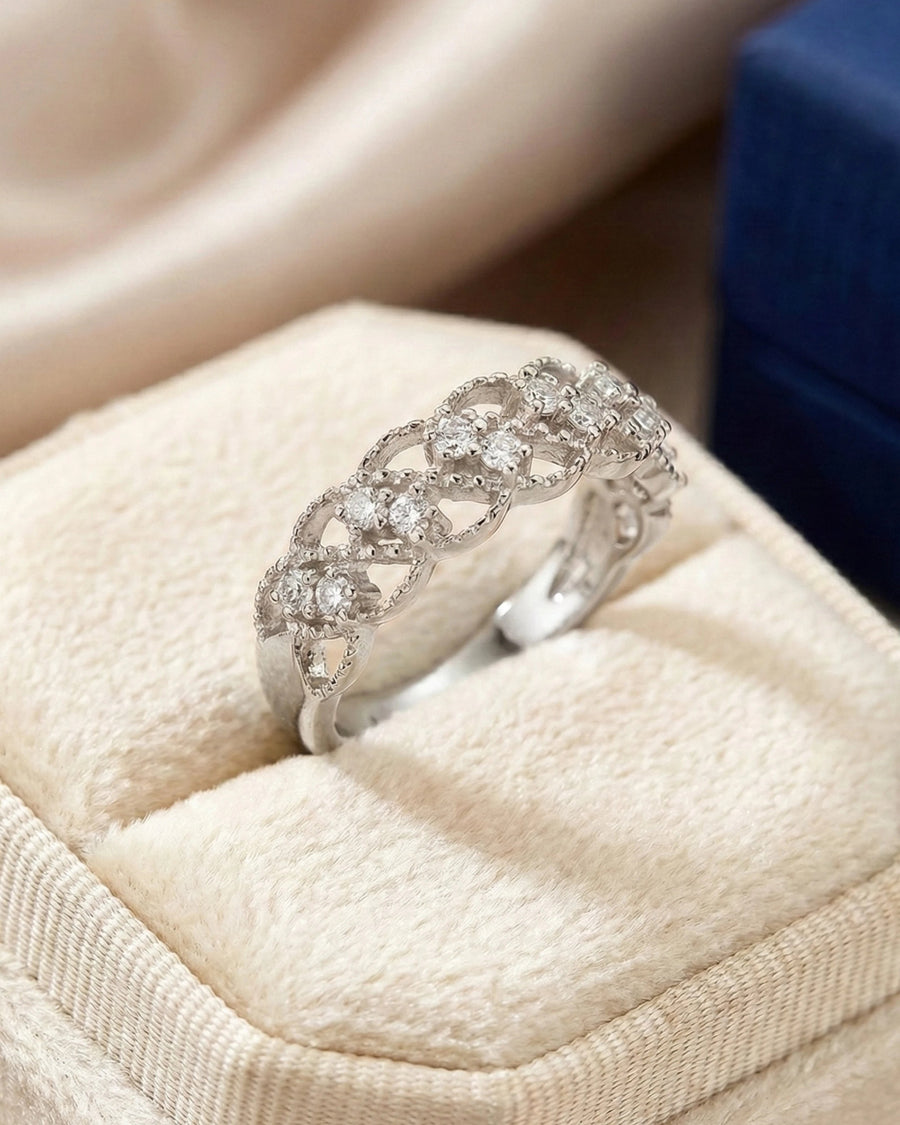 Ethereal Lace Pavé Band – 925 Sterling Silver