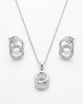 Silvonar 925 Sterling Silver Jewelry Set – [Interlocking Eternal Circles Design]