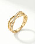 Infinity Cross Pavé Adjustable Band – 925 Sterling Silver