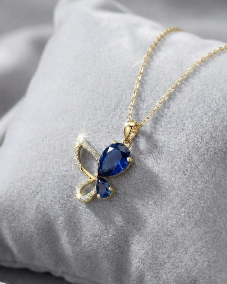 Azure Butterfly Brilliance Necklace – 925 Sterling Silver