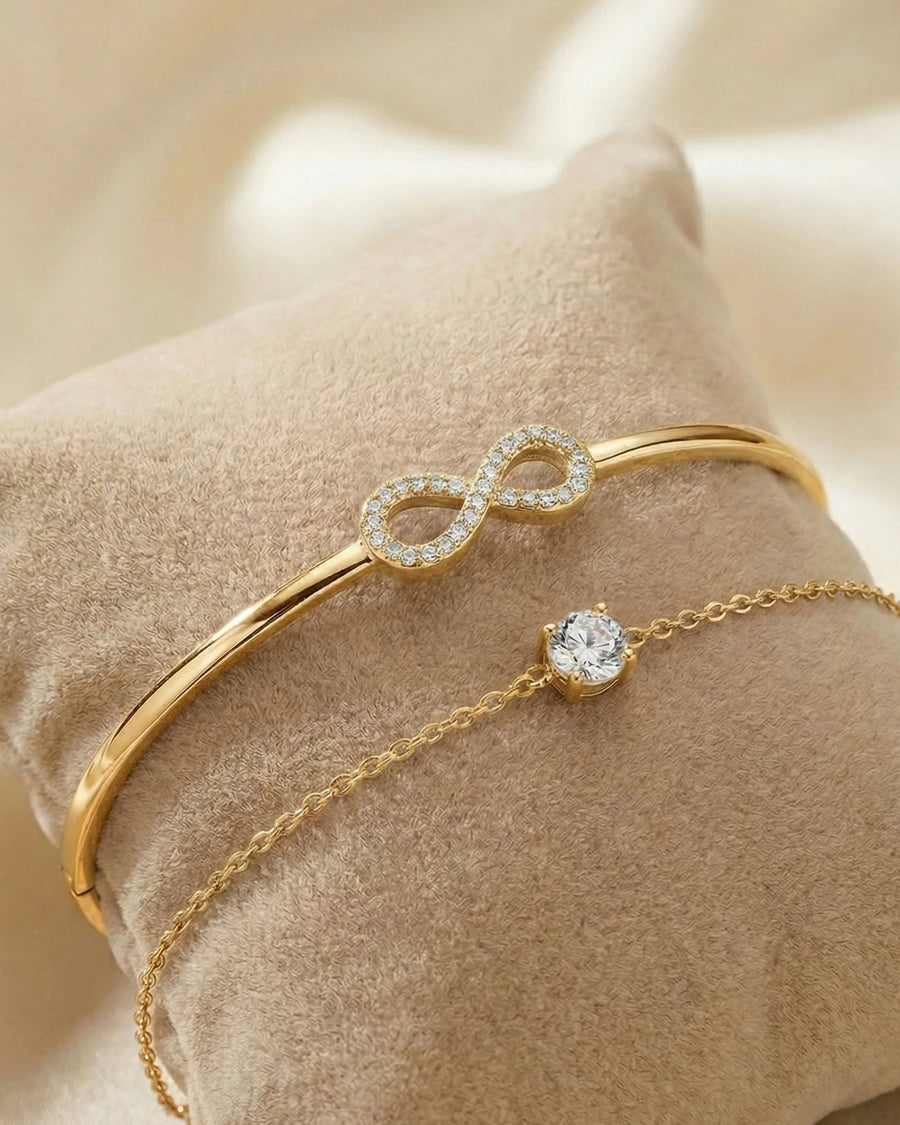 Eternal Infinity Duo-Chain Bangle – 925 Sterling Silver