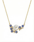 Blooming Pearl & Tanzanite Azure Necklace – 925 Sterling Silver